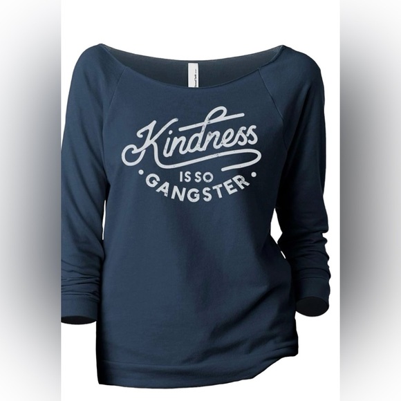 no brand Tops - - Kindness is so gangster raglan top